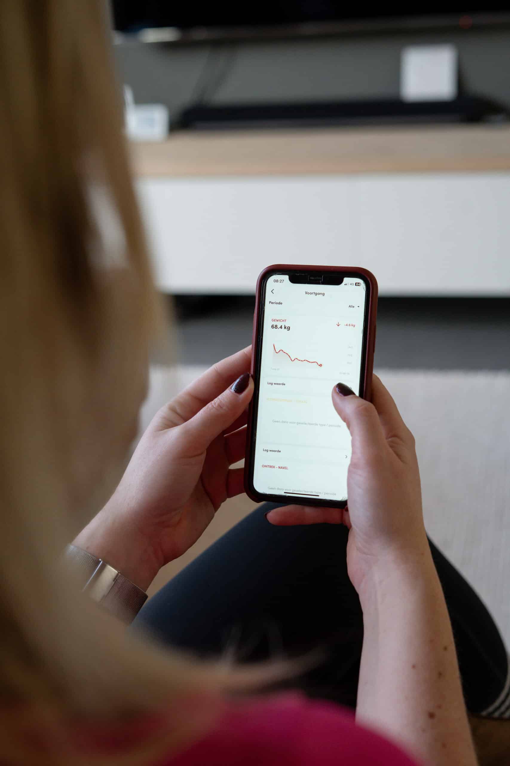 voortgang in de rebels gym app op telefoon bekijken